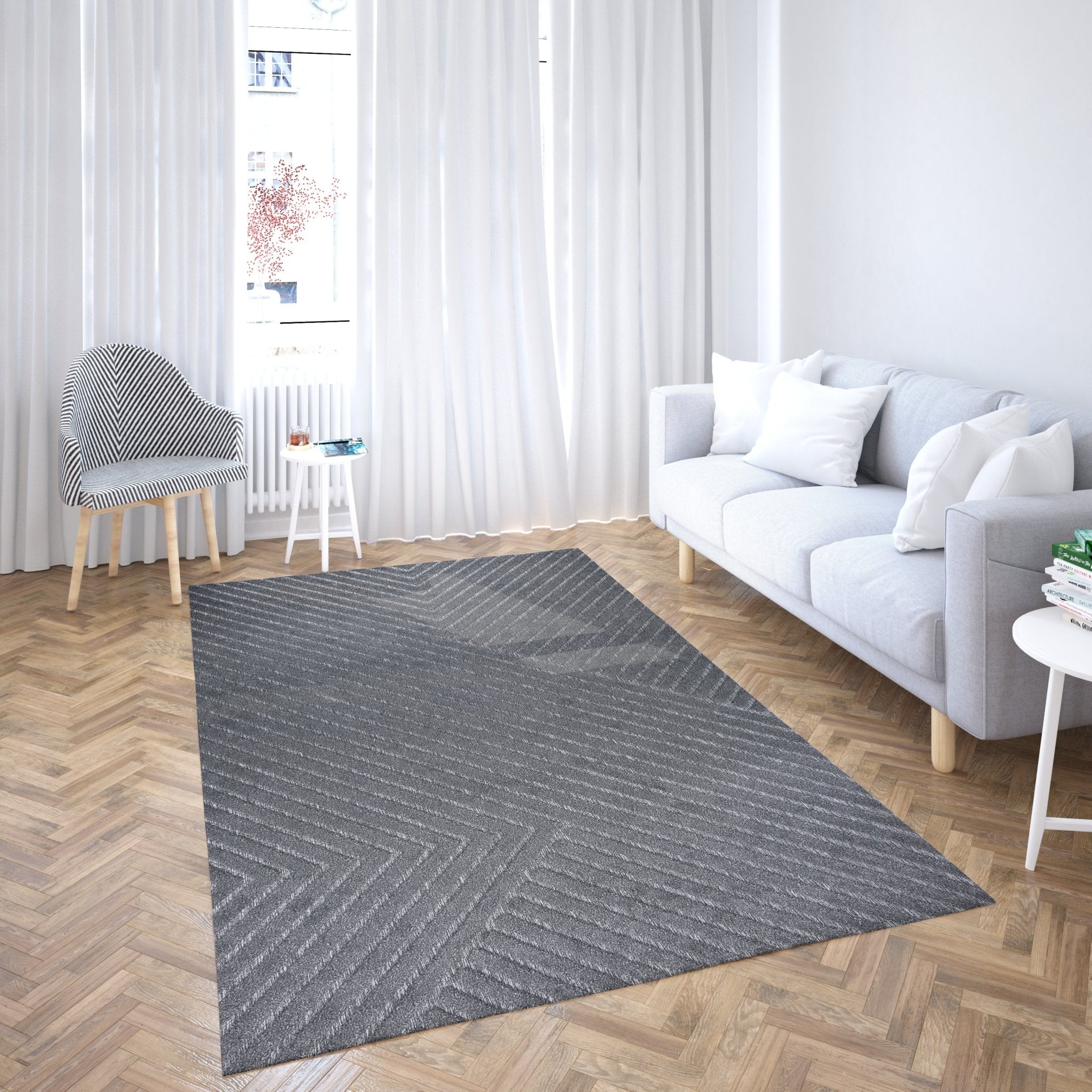 Venus E690B Dark Grey Modern Area Rug - Quality Rugs and Furniture