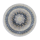 A ROUND RUG | Zartosht 5252 Marin Blue Round Traditional Rug | Quality Rugs and Furniture