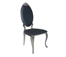 Alex Leather Stainless Steel Dining Chair Grey Silver