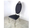 Alex Leather Stainless Steel Dining Chair Grey Silver