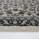 A ROUND RUG | Zartosht 4819 Grey/ Black White Round Traditional Rug | Quality Rugs and Furniture