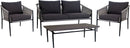 Salcombe 4Pc Outdoor Sofa Set Sand Black