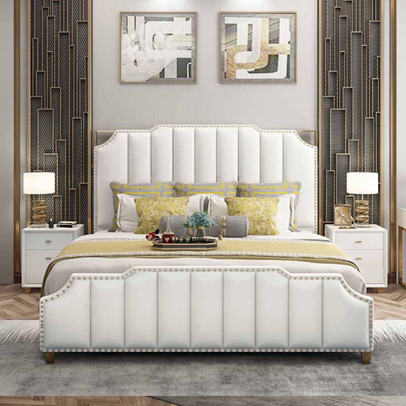 Azin King Bed Luxury Modern Cream Gold - Quality Rugs and Furniture