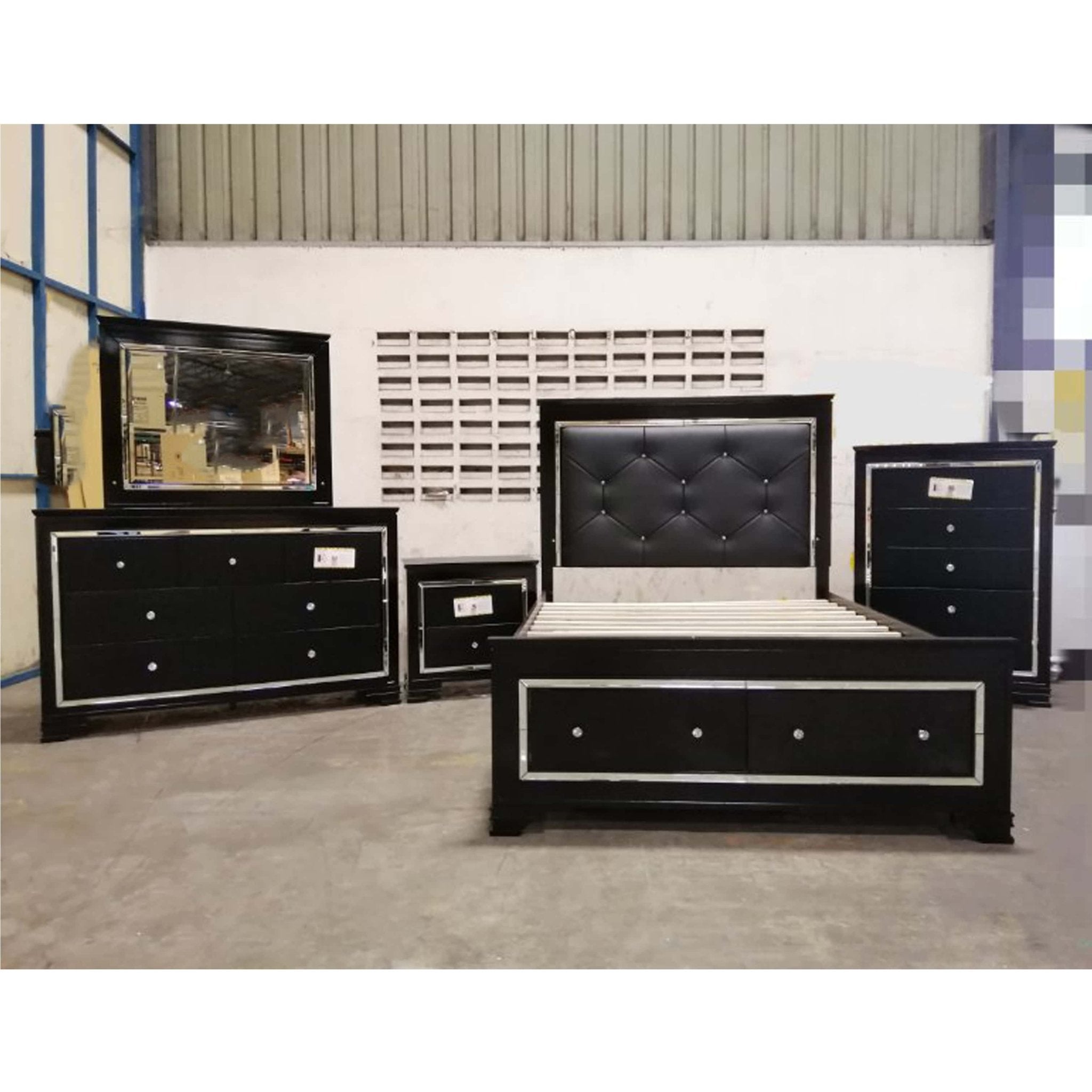 Genette Dresser Metallic Black - Quality Rugs and Furniture