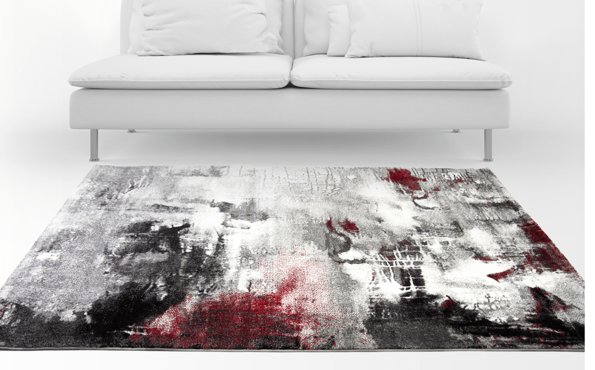 Grace 20754 Grey/Red Modern Rug - Quality Rugs and Furniture