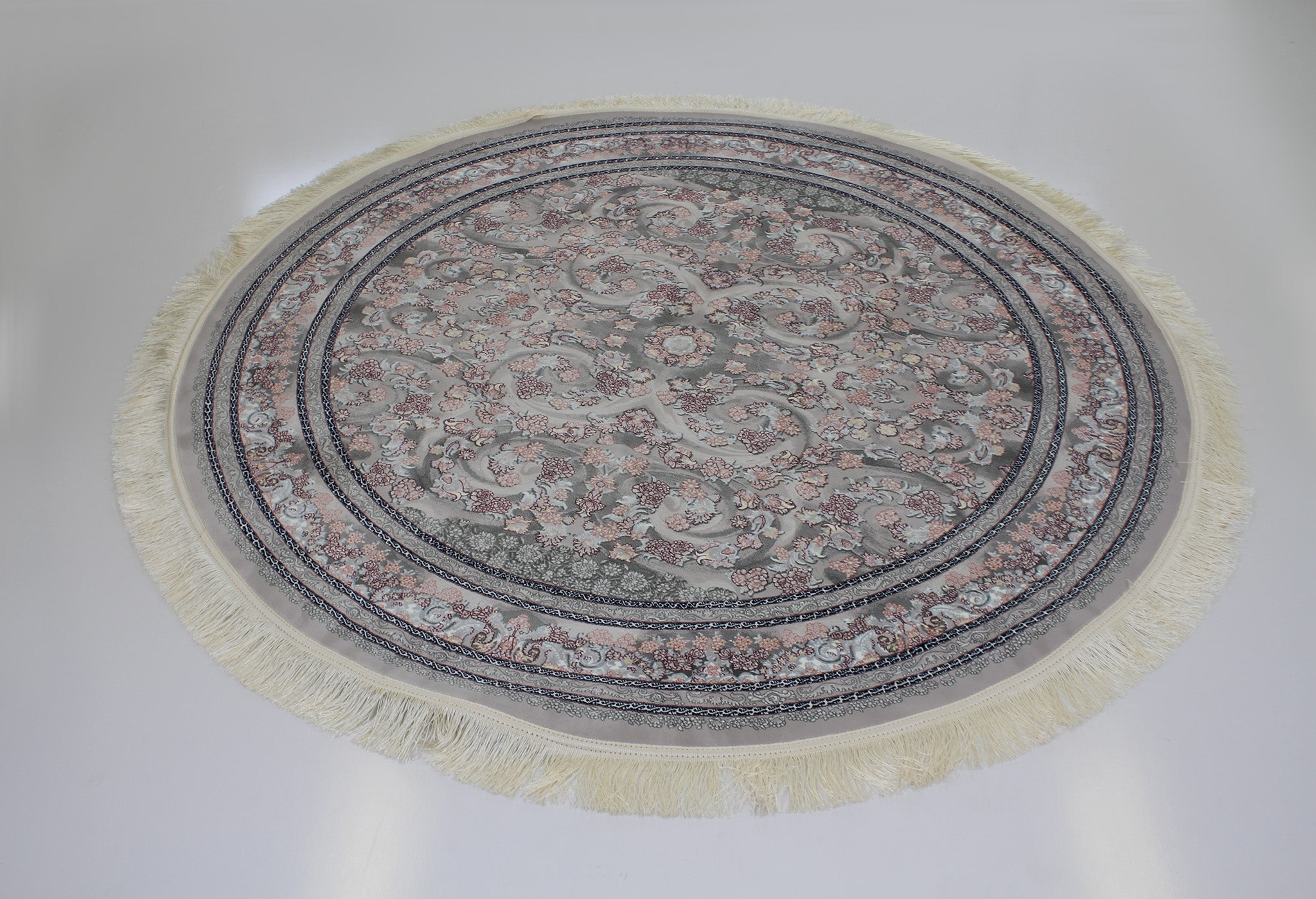 Jasmine 3179 Silver Traditional Round Rug - Quality Rugs and Furniture