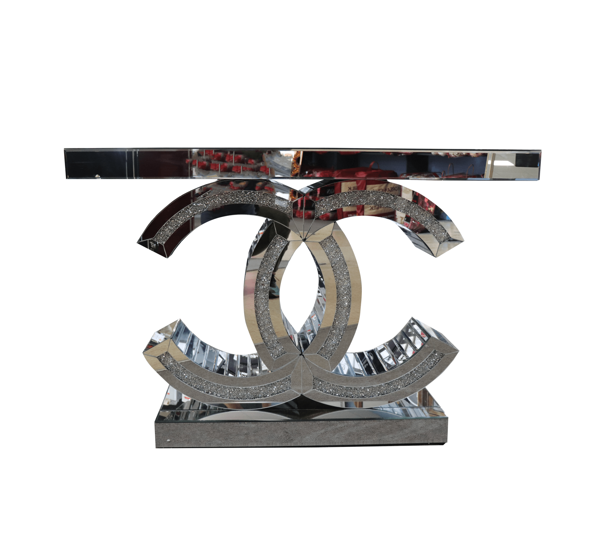 Jessy Console Hallway Table Wooden Frame Tempered Glass Top Silver - Quality Rugs and Furniture