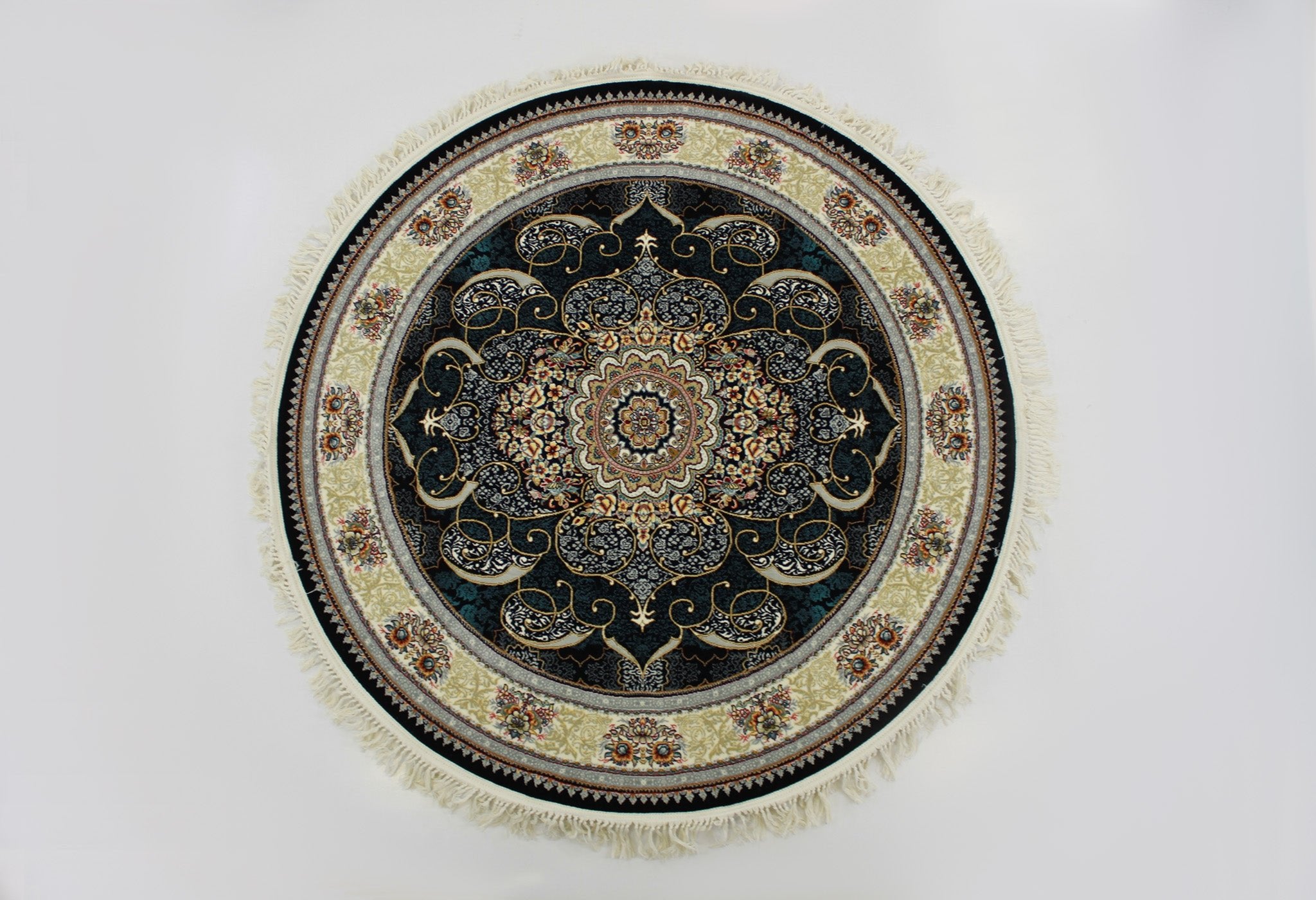 Mash 722364 Dark Blue Persian Traditional Round Rug - Quality Rugs and Furniture