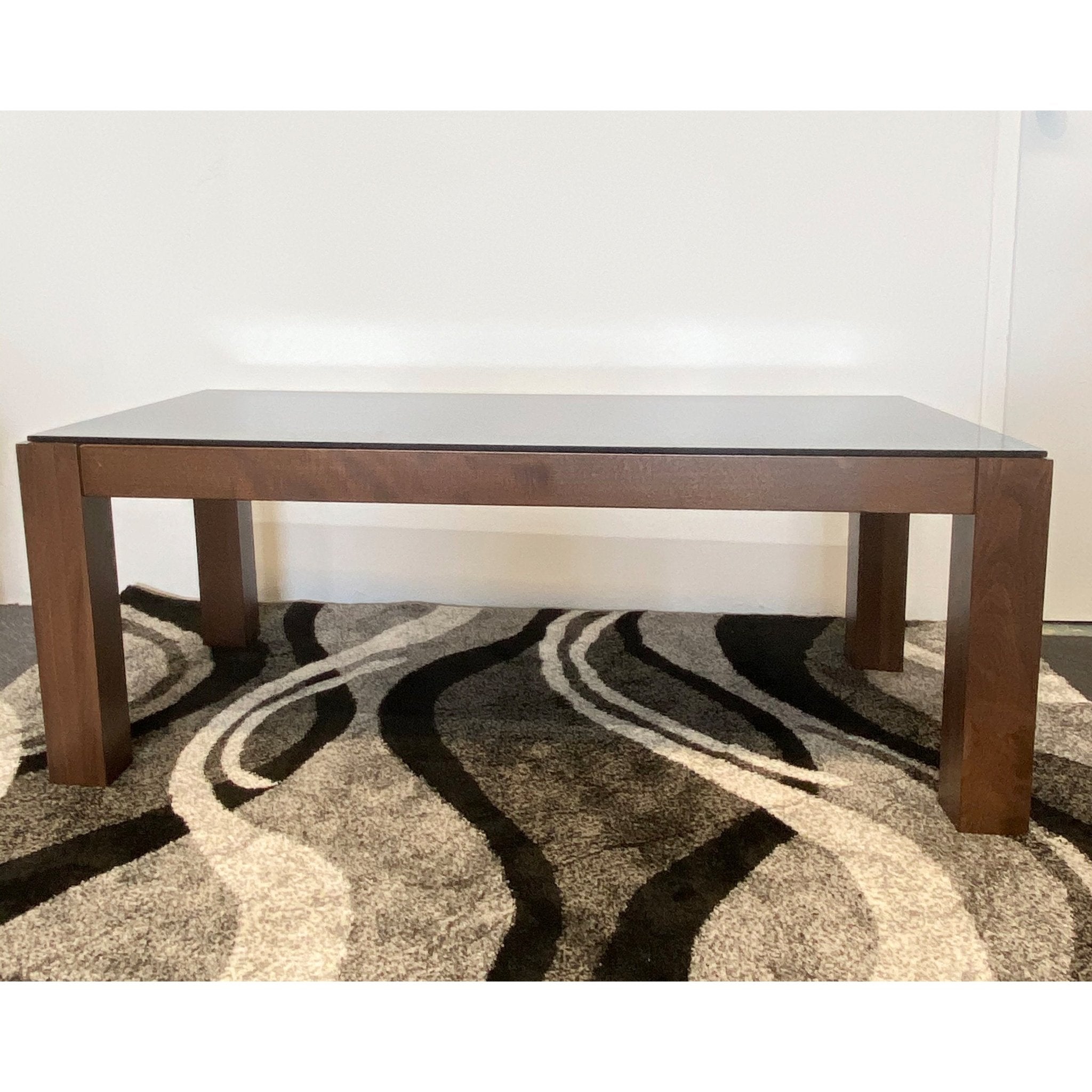 Merlot Wooden Base Tempered Glass Top Coffee Table Merlot Beech - Quality Rugs and Furniture