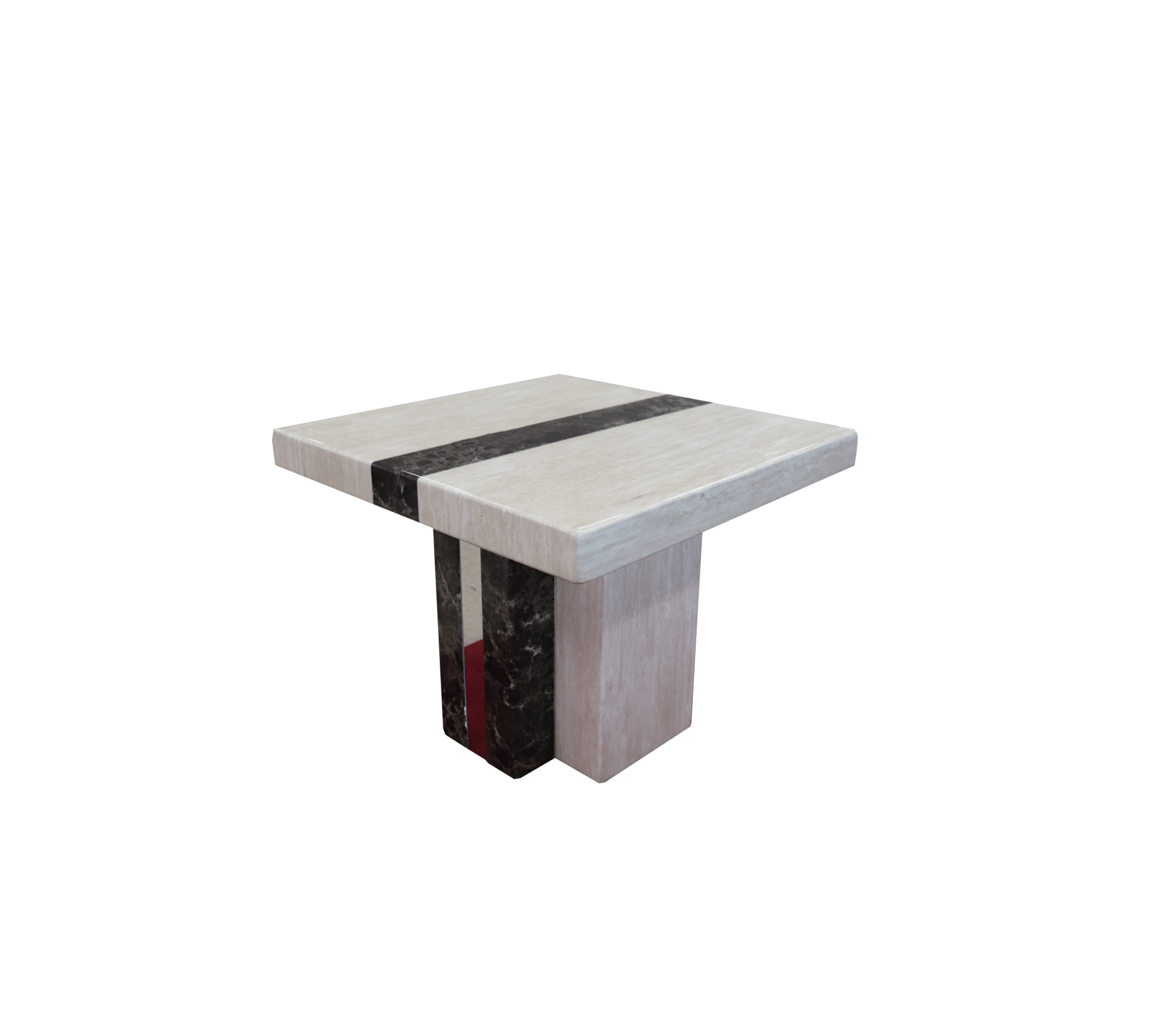 Newcastle Lamp Table Marble Base and Marble Top Cream Brown - Quality Rugs and Furniture