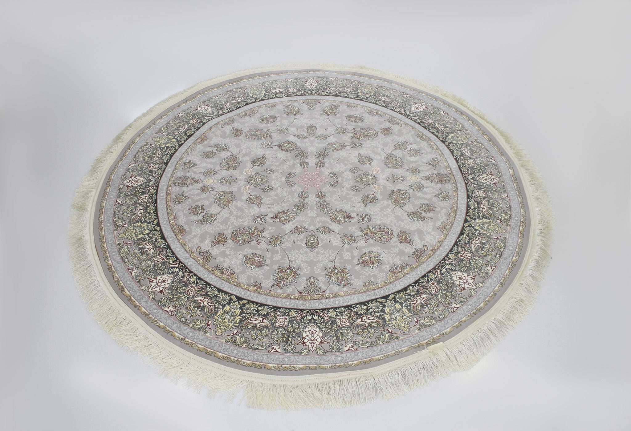 Romina 3182 Silver Traditional Round Rug - Quality Rugs and Furniture