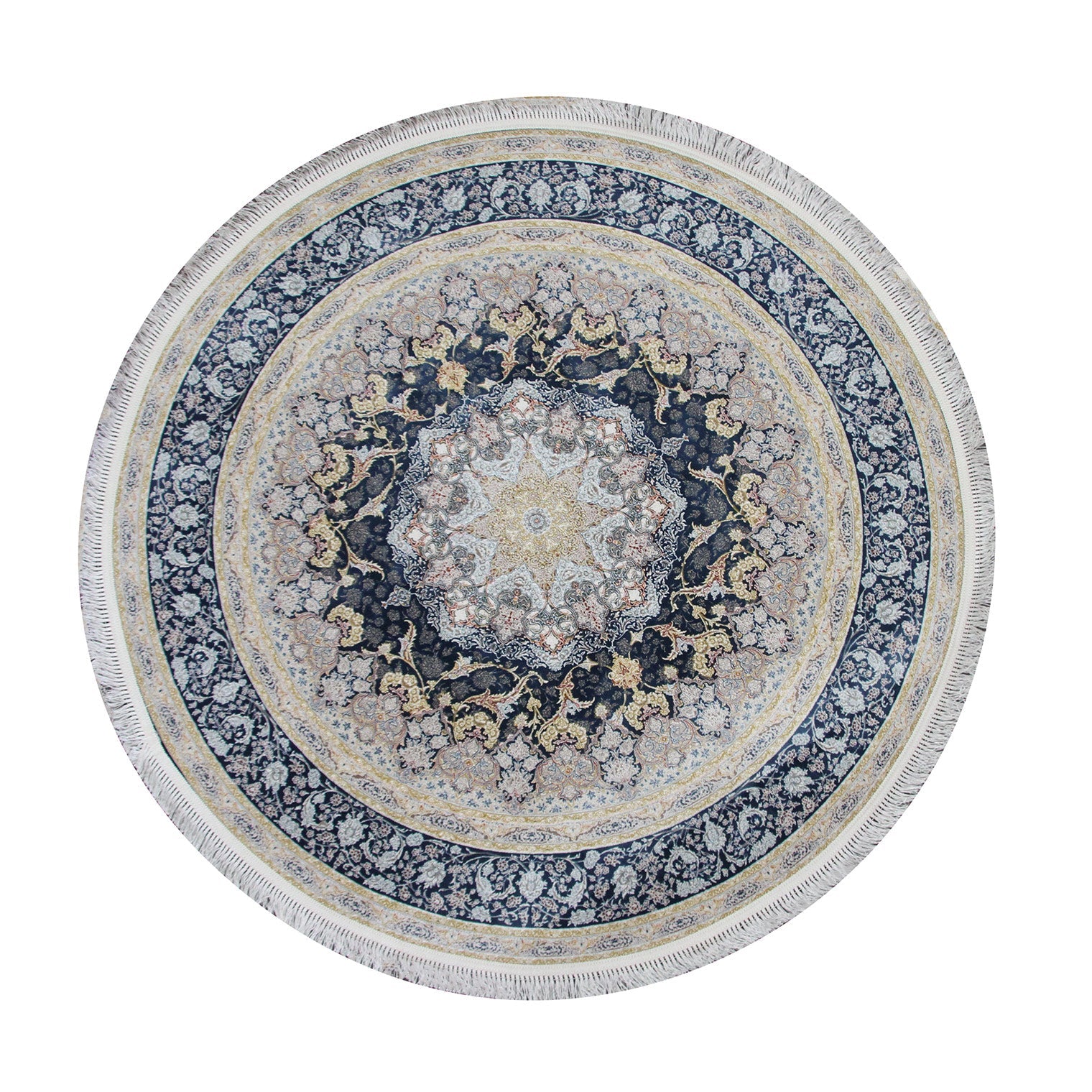 Zartosht 5252 Marin Blue Round Persian Traditional Rug - Quality Rugs and Furniture