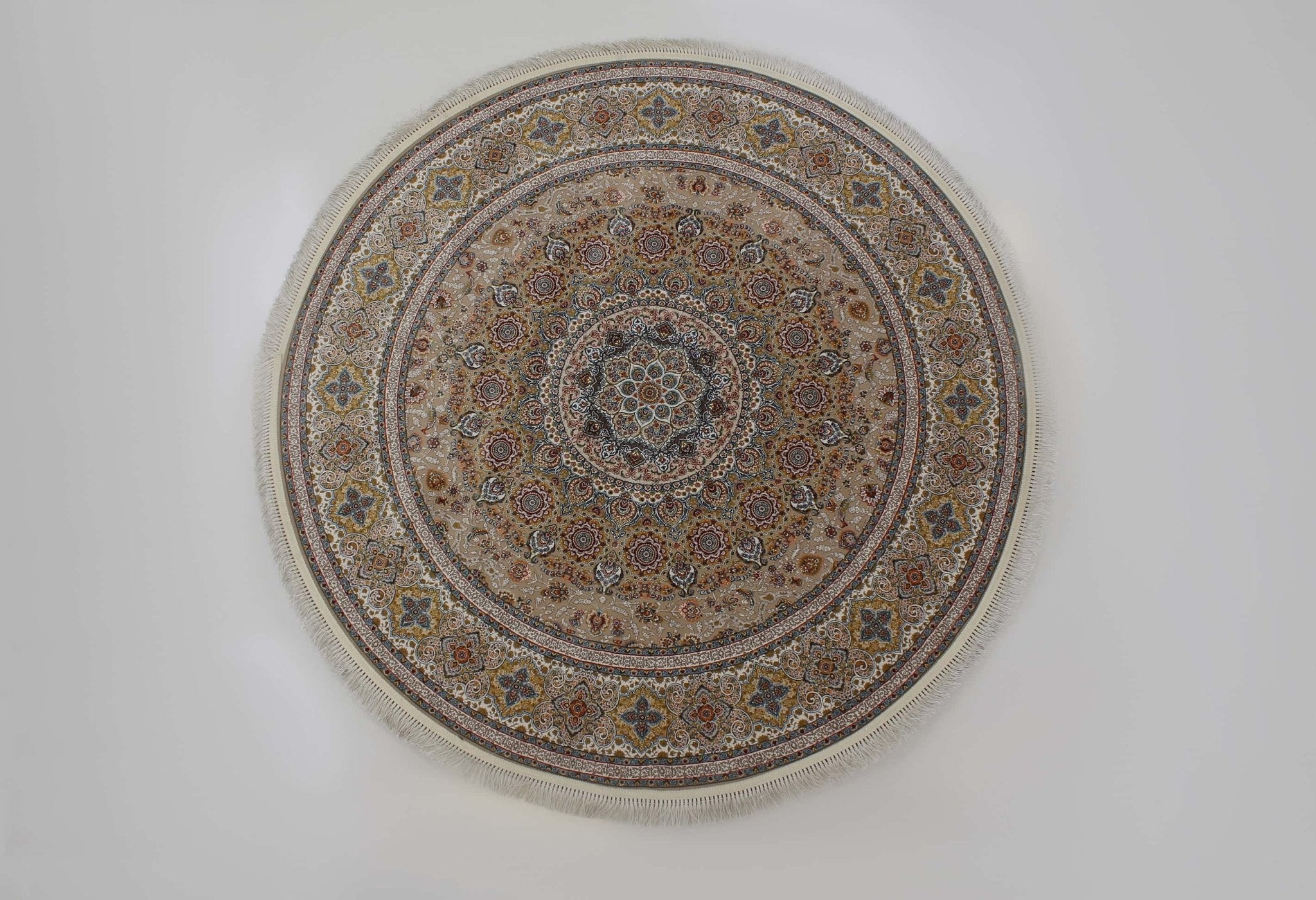 Zartosht 5300 Beige Round Persian Traditional Rug - Quality Rugs and Furniture