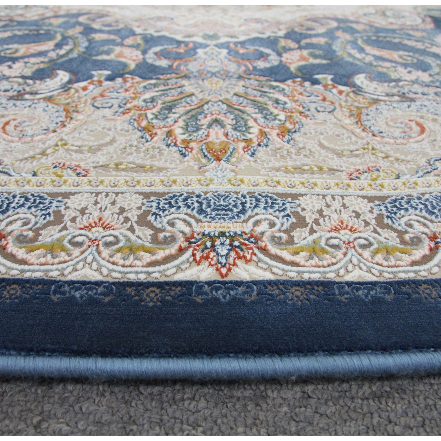 Zartosht 5500 Marin Blue Round Persian Traditional Rug - Quality Rugs and Furniture