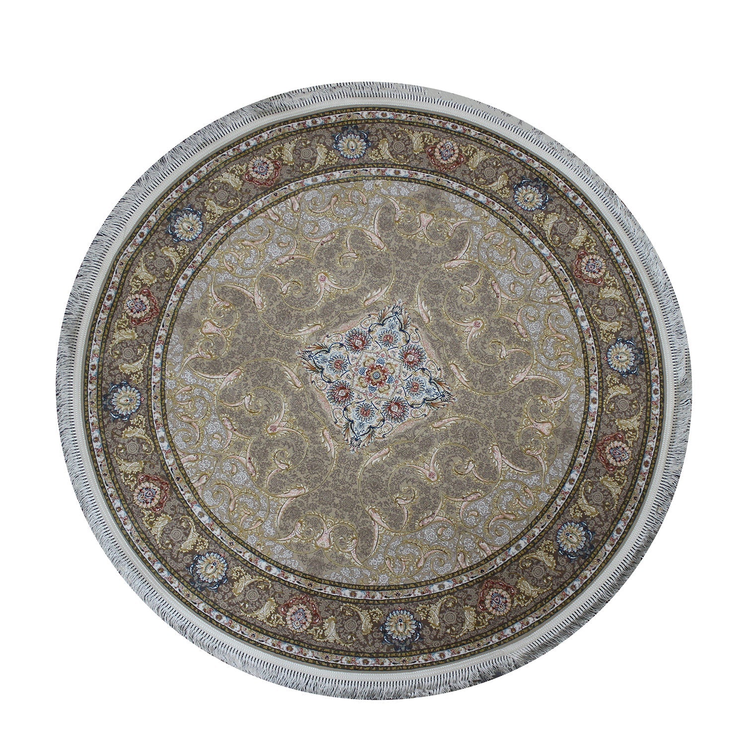 Zartosht 5577 Beige Round Persian Traditional Rug - Quality Rugs and Furniture