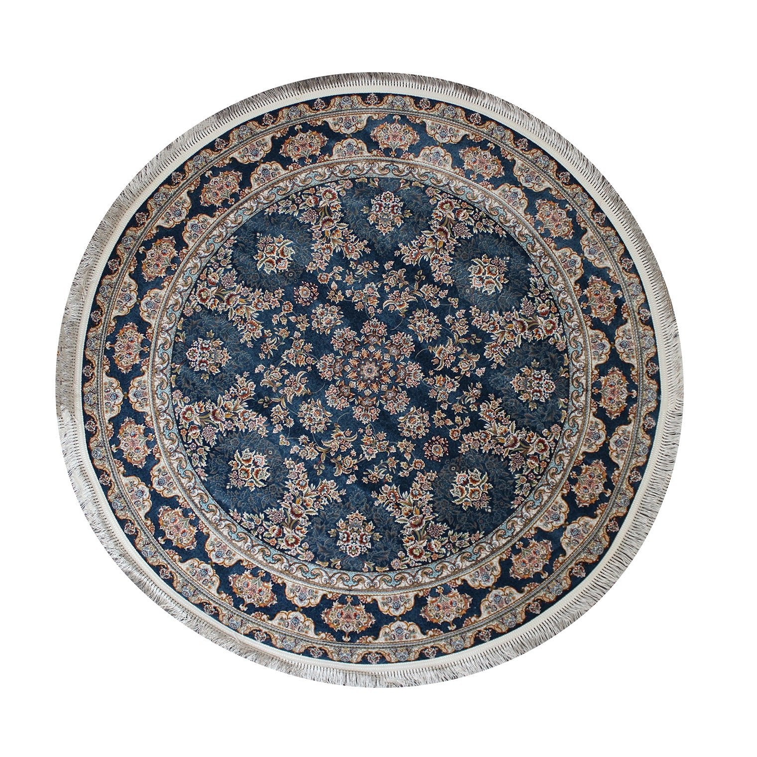 Zartosht 5750 Marin Blue Round Persian Traditional Rug - Quality Rugs and Furniture