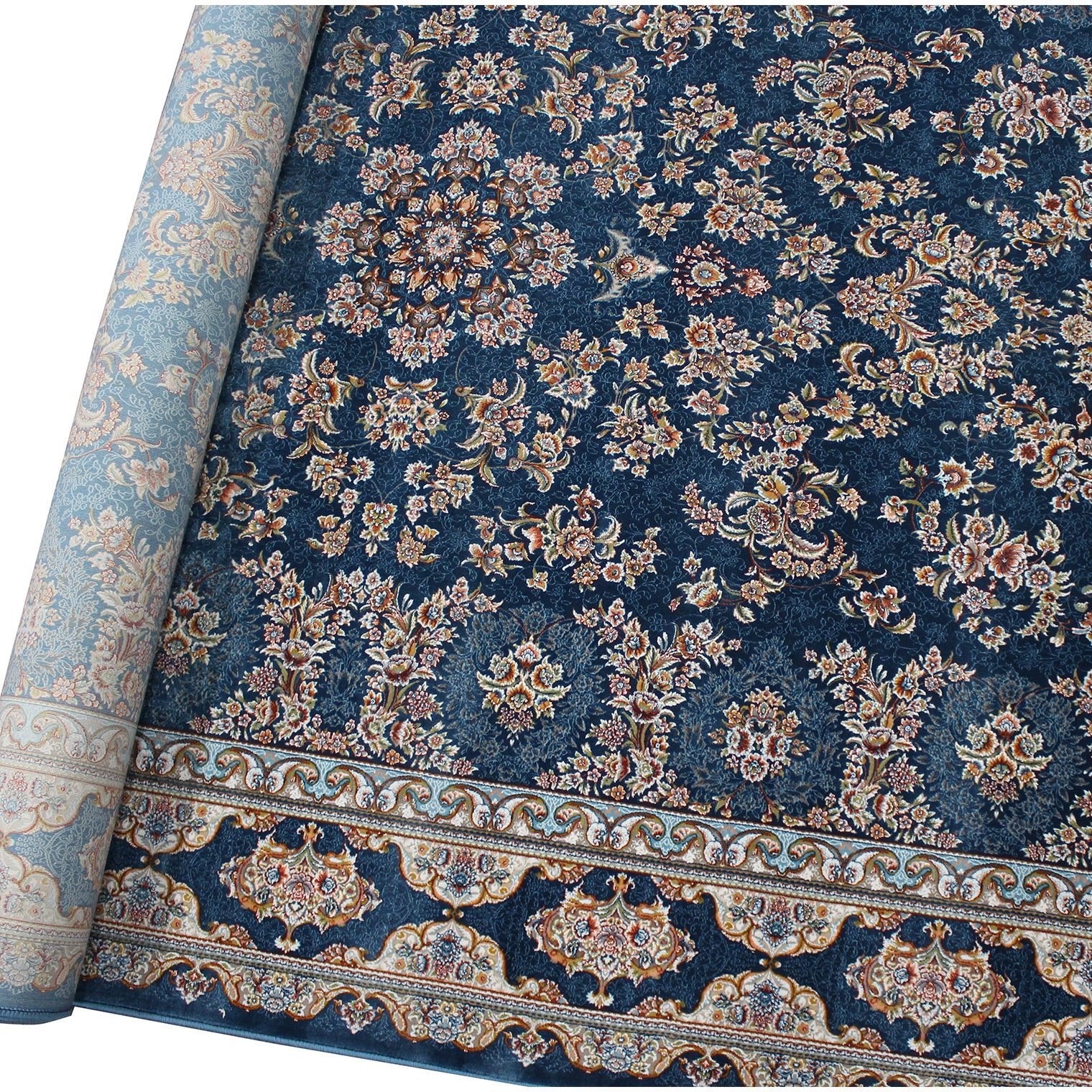 Zartosht 5750 Marin Blue Round Persian Traditional Rug - Quality Rugs and Furniture