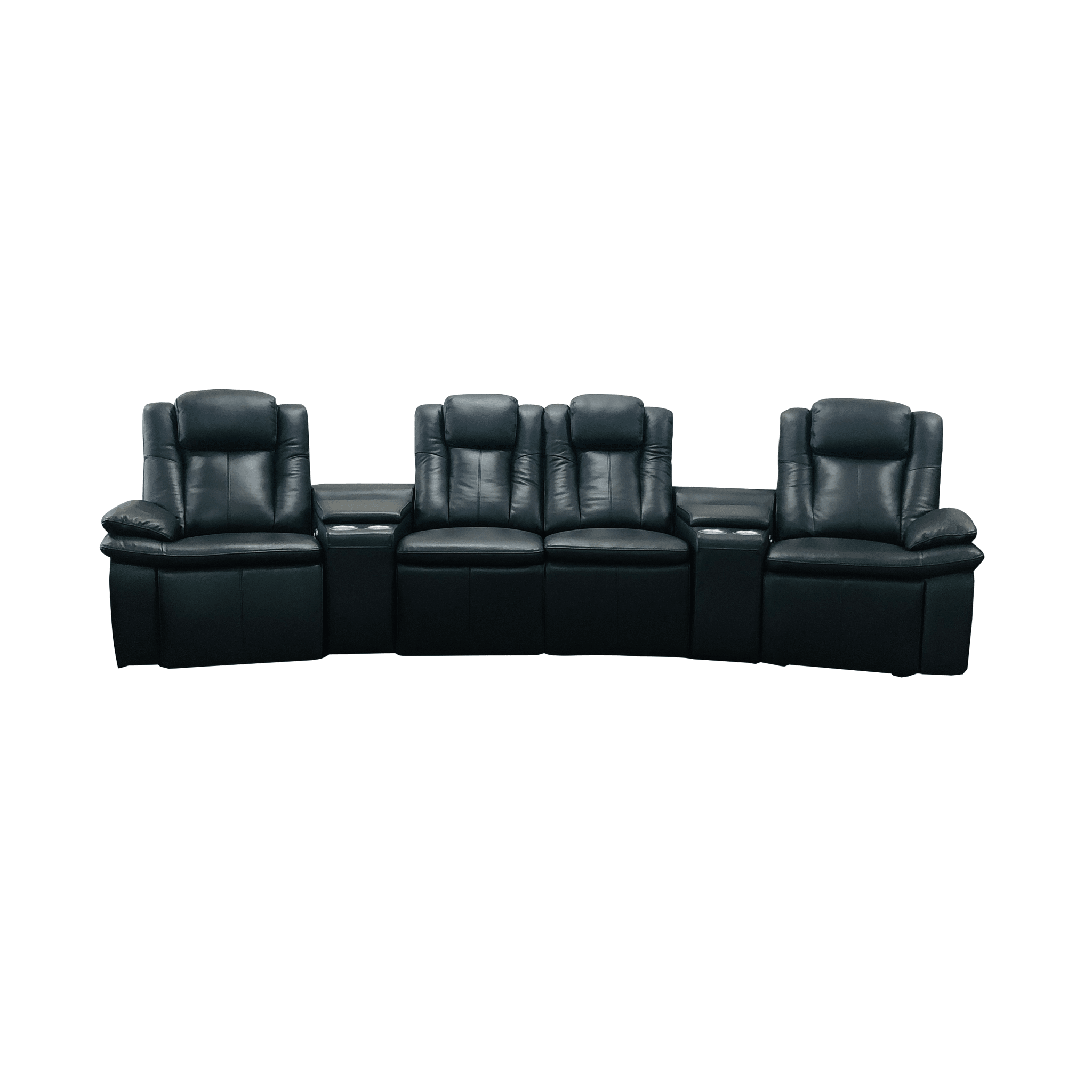 Zizo Hometheater Recliner Leather Sofa Set Black - Quality Rugs and Furniture