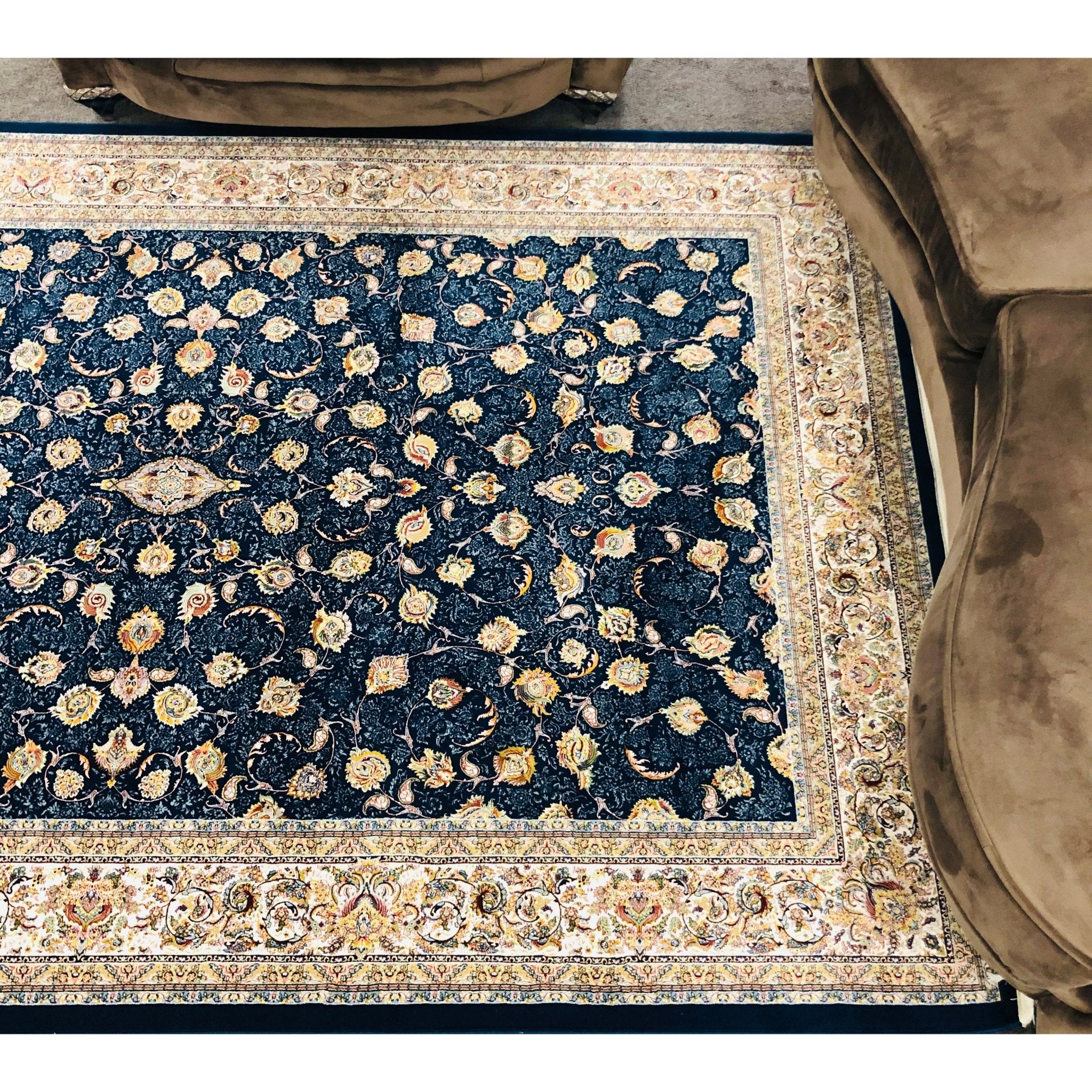 Zomorod 45000 Dark Blue Traditional Rug - Quality Rugs and Furniture