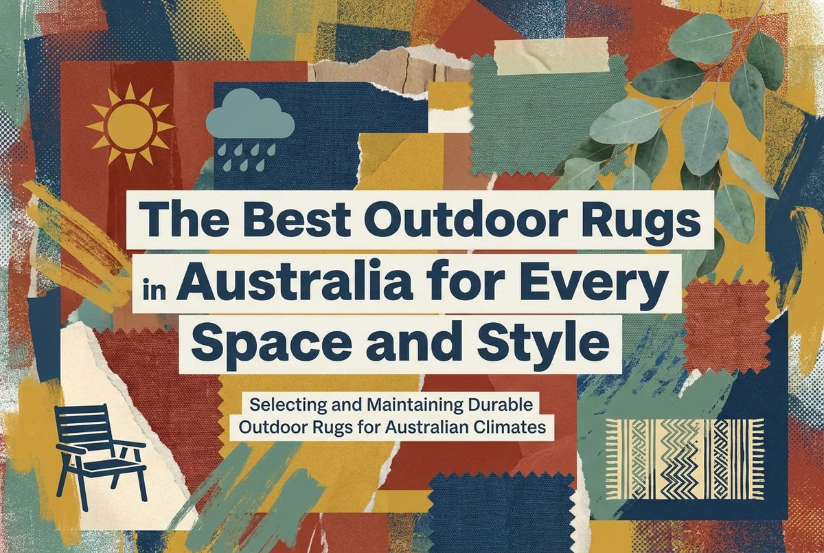 Professional header image for list-based article: The Best Outdoor Rugs in Australia for Every Space and Style