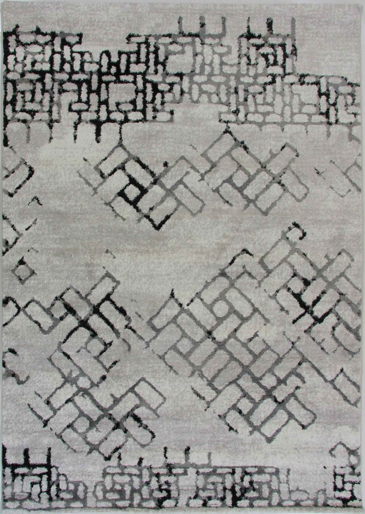 White and black modern area rug at Quality Rugs and Furniture
