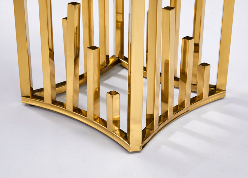 New Stela Side Table Marble Top Stainless Steel Base Gold