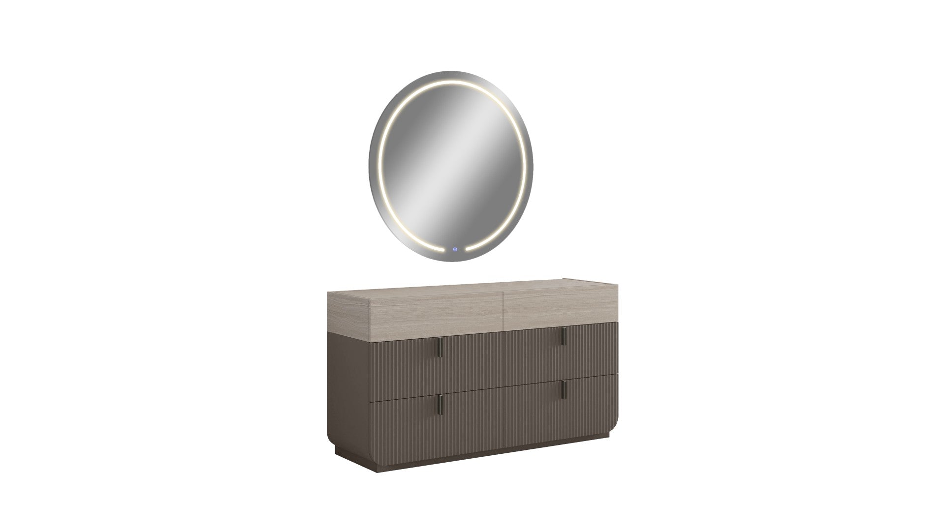Charles Gas Lift Storage Bed Set with LED Taupe GreyBedroom Furniture SetsQuality Rugs and Furniture