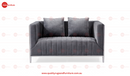 Delsa Modern Velvet Fabric Sofa Set Grey Silver