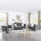 Tressa Contemporary Fabric Sofa Set Dark Grey