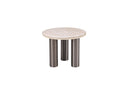 Luner Modern Golden Marble Top Stainless Steel Base Side Table