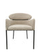 Anya Modern Dining Chair Kansas Beige Fabric with Matt Black Legs