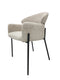 Anya Modern Dining Chair Kansas Beige Fabric with Matt Black Legs
