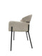 Anya Modern Dining Chair Kansas Beige Fabric with Matt Black Legs