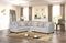 Tasman Fabric Modern Corner Sofa Set Grey