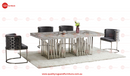 New Stela Dining Table Marble Top Stainless Steel Base Gold