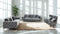 Zurih Luxury Velvet Sofa Set Grey Silver