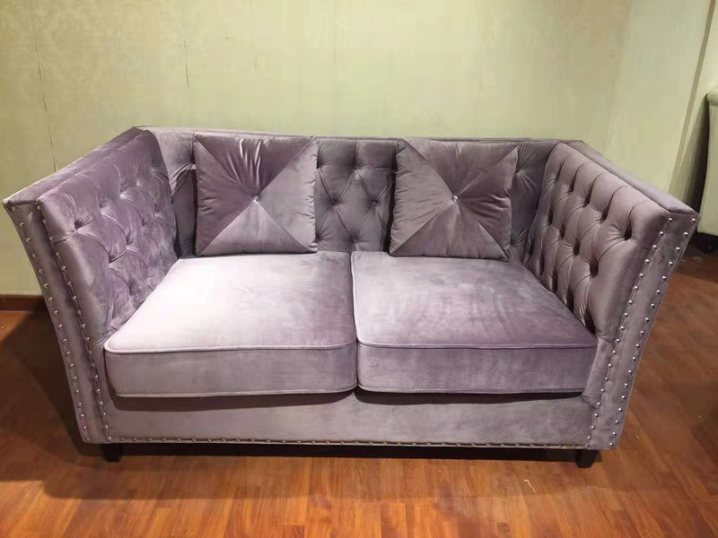 Arva Modern Fabric Sofa Set Black