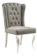 Royale Velvet Stainless Steel Modern Dining Chair Beige Gold