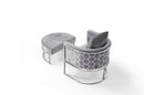 Rose Fabric Stainless Steel Modern Accent Chair Grey Silver