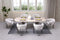Luner Modern Golden Marble Top Stainless Steel Base Dining Table