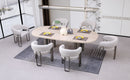 Luner Modern Golden Marble Top Stainless Steel Base Dining Table