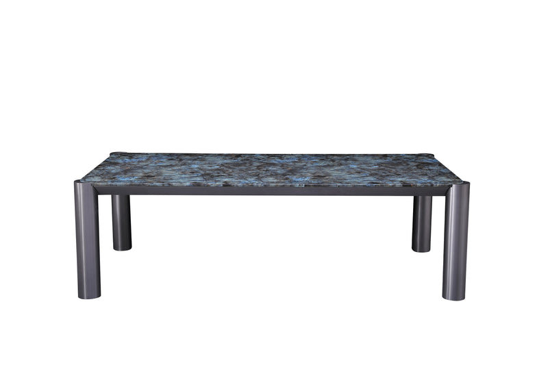 Lapis Modern Blue Marble Top Stainless Steel base Dining Table