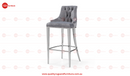 Harper Velvet Modern Barstool Grey Silver