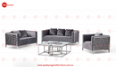 Delsa Modern Velvet Fabric Sofa Set Grey Silver