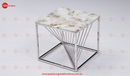 Spiral Stainless Steel Modern Side Table Silver