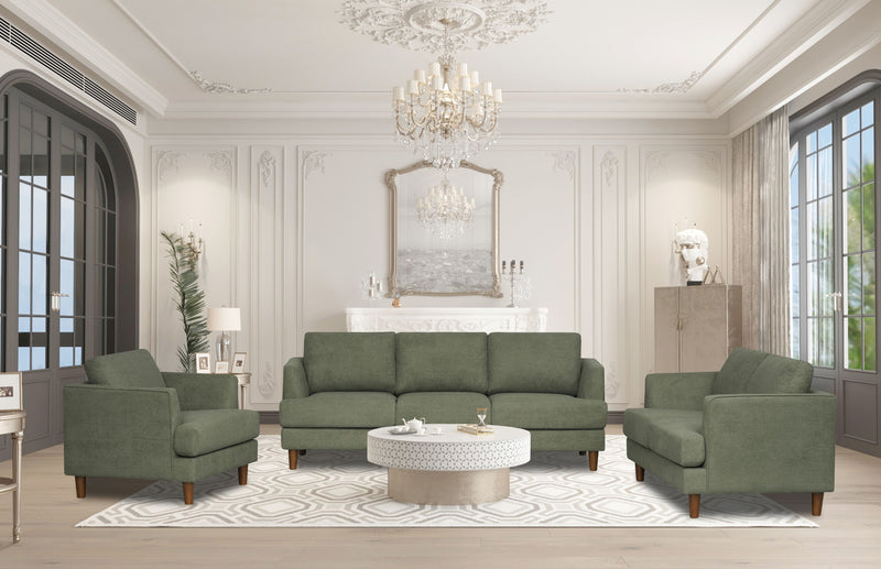 Byron Fabric Modern Sofa Set Green