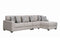 Gully Modern Cream Fabric Sofa with Right Chaise