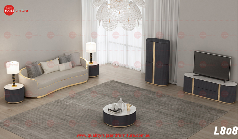 Juniper Modren Luxury End Table Graphite White Gold