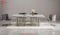 New Stela Dining Table Marble Top Stainless Steel Base Silver