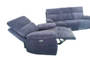 Elysium Electronic Recliner Sofa Set in Black Fabric